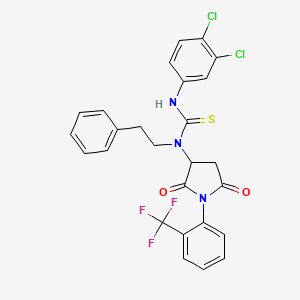 molecular formula C26H20Cl2F3N3O2S B4585722 N'-(3,4-dichlorophenyl)-N-{2,5-dioxo-1-[2-(trifluoromethyl)phenyl]-3-pyrrolidinyl}-N-(2-phenylethyl)thiourea 