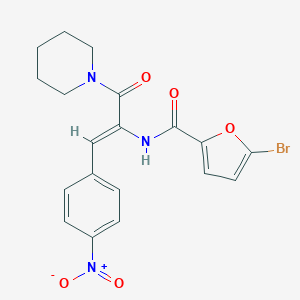 5-bromo-N-[2-{4-nitrophenyl}-1-(1-piperidinylcarbonyl)vinyl]-2-furamide