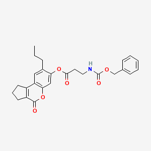 molecular formula C26H27NO6 B4585753 4-oxo-8-propyl-1,2,3,4-tetrahydrocyclopenta[c]chromen-7-yl N-[(benzyloxy)carbonyl]-beta-alaninate 