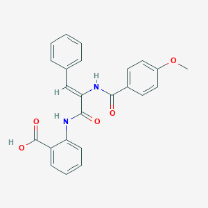 molecular formula C24H20N2O5 B458576 2-({2-[(4-Methoxybenzoyl)amino]-3-phenylacryloyl}amino)benzoic acid 