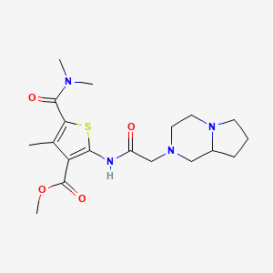 molecular formula C19H28N4O4S B4585775 methyl 5-[(dimethylamino)carbonyl]-2-[(hexahydropyrrolo[1,2-a]pyrazin-2(1H)-ylacetyl)amino]-4-methyl-3-thiophenecarboxylate 