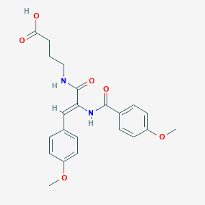 molecular formula C22H24N2O6 B458578 4-{[2-[(4-Methoxybenzoyl)amino]-3-(4-methoxyphenyl)acryloyl]amino}butanoic acid 