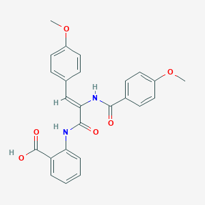 2-{[(2Z)-2-[(4-methoxybenzoyl)amino]-3-(4-methoxyphenyl)prop-2-enoyl]amino}benzoic acid