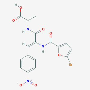 molecular formula C17H14BrN3O7 B458580 N-(2-[(5-bromo-2-furoyl)amino]-3-{4-nitrophenyl}acryloyl)alanine 