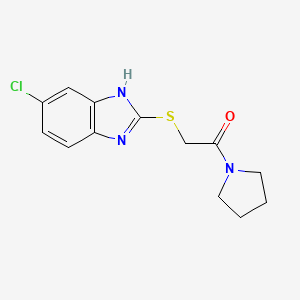 molecular formula C13H14ClN3OS B4585812 6-chloro-2-{[2-oxo-2-(1-pyrrolidinyl)ethyl]thio}-1H-benzimidazole 