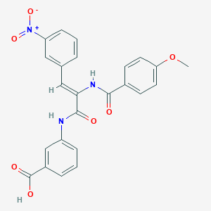 molecular formula C24H19N3O7 B458582 3-({3-{3-Nitrophenyl}-2-[(4-methoxybenzoyl)amino]acryloyl}amino)benzoic acid 