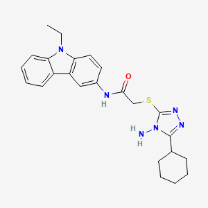 molecular formula C24H28N6OS B4585834 2-[(4-amino-5-cyclohexyl-4H-1,2,4-triazol-3-yl)thio]-N-(9-ethyl-9H-carbazol-3-yl)acetamide 