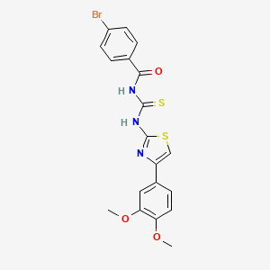 molecular formula C19H16BrN3O3S2 B4585858 4-bromo-N-({[4-(3,4-dimethoxyphenyl)-1,3-thiazol-2-yl]amino}carbonothioyl)benzamide 