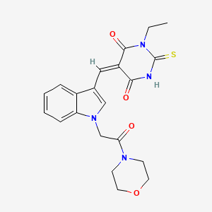 molecular formula C21H22N4O4S B4585867 1-乙基-5-({1-[2-(4-吗啉基)-2-氧代乙基]-1H-吲哚-3-基}亚甲基)-2-硫代二氢-4,6(1H,5H)-嘧啶二酮 