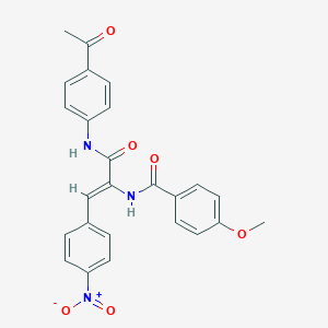 molecular formula C25H21N3O6 B458588 N-(1-[(4-acetylanilino)carbonyl]-2-{4-nitrophenyl}vinyl)-4-methoxybenzamide 