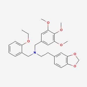 molecular formula C28H33NO6 B4585884 2-(1,3-benzodioxol-5-yl)-N-(2-ethoxybenzyl)-N-(3,4,5-trimethoxybenzyl)ethanamine 