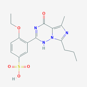 molecular formula C17H20N4O5S B045859 4-乙氧基-3-(5-甲基-4-氧代-7-丙基-1H-咪唑并[5,1-f][1,2,4]三嗪-2-基)苯磺酸 CAS No. 437717-43-6
