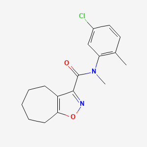 molecular formula C17H19ClN2O2 B4585916 N-(5-chloro-2-methylphenyl)-N-methyl-5,6,7,8-tetrahydro-4H-cyclohepta[d]isoxazole-3-carboxamide 