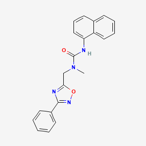 molecular formula C21H18N4O2 B4585920 N-methyl-N'-1-naphthyl-N-[(3-phenyl-1,2,4-oxadiazol-5-yl)methyl]urea 