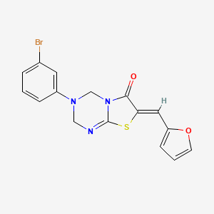 3-(3-bromophenyl)-7-(2-furylmethylene)-3,4-dihydro-2H-[1,3]thiazolo[3,2-a][1,3,5]triazin-6(7H)-one