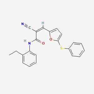 molecular formula C22H18N2O2S B4585945 2-cyano-N-(2-ethylphenyl)-3-[5-(phenylthio)-2-furyl]acrylamide 