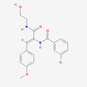 molecular formula C19H19BrN2O4 B458596 3-bromo-N-[1-{[(2-hydroxyethyl)amino]carbonyl}-2-(4-methoxyphenyl)vinyl]benzamide 