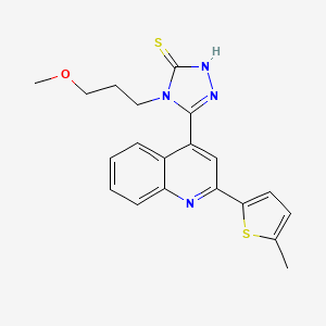 molecular formula C20H20N4OS2 B4585962 4-(3-methoxypropyl)-5-[2-(5-methyl-2-thienyl)-4-quinolinyl]-4H-1,2,4-triazole-3-thiol 