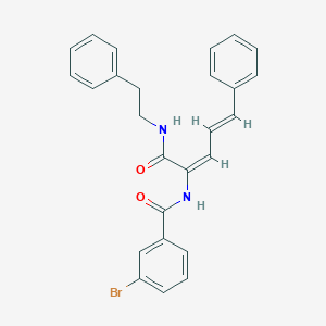 molecular formula C26H23BrN2O2 B458597 3-bromo-N-(4-phenyl-1-{[(2-phenylethyl)amino]carbonyl}-1,3-butadienyl)benzamide 