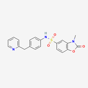 molecular formula C20H17N3O4S B4585973 3-methyl-2-oxo-N-[4-(2-pyridinylmethyl)phenyl]-2,3-dihydro-1,3-benzoxazole-5-sulfonamide 