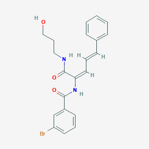 molecular formula C21H21BrN2O3 B458598 3-bromo-N-(1-{[(3-hydroxypropyl)amino]carbonyl}-4-phenyl-1,3-butadienyl)benzamide 