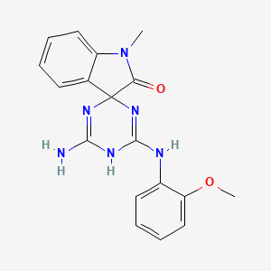 4'-amino-6'-[(2-methoxyphenyl)amino]-1-methyl-5'H-spiro[indole-3,2'-[1,3,5]triazin]-2(1H)-one