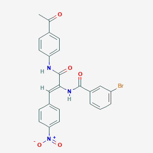 molecular formula C24H18BrN3O5 B458600 N-(1-[(4-acetylanilino)carbonyl]-2-{4-nitrophenyl}vinyl)-3-bromobenzamide 
