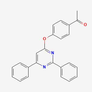 molecular formula C24H18N2O2 B4586029 1-{4-[(2,6-二苯基-4-嘧啶基)氧基]苯基}乙酮 