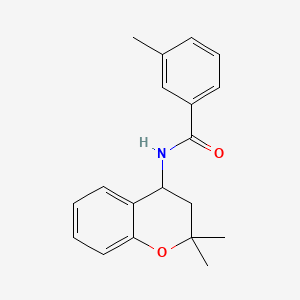 molecular formula C19H21NO2 B4586034 N-(2,2-二甲基-3,4-二氢-2H-色满-4-基)-3-甲基苯甲酰胺 