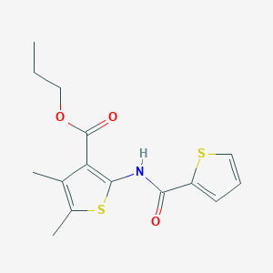 molecular formula C15H17NO3S2 B4586039 propyl 4,5-dimethyl-2-[(2-thienylcarbonyl)amino]-3-thiophenecarboxylate 