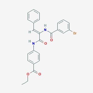 molecular formula C25H21BrN2O4 B458604 Ethyl 4-({2-[(3-bromobenzoyl)amino]-3-phenylacryloyl}amino)benzoate 