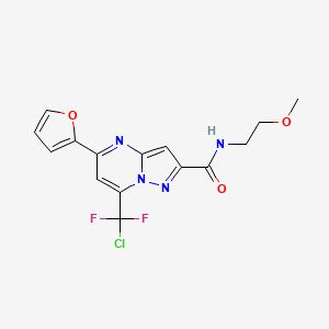 molecular formula C15H13ClF2N4O3 B4586041 7-[chloro(difluoro)methyl]-5-(2-furyl)-N-(2-methoxyethyl)pyrazolo[1,5-a]pyrimidine-2-carboxamide 