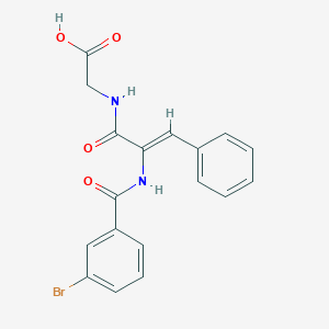 molecular formula C18H15BrN2O4 B458606 ({2-[(3-Bromobenzoyl)amino]-3-phenylacryloyl}amino)acetic acid 
