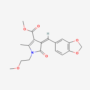 methyl 4-(1,3-benzodioxol-5-ylmethylene)-1-(2-methoxyethyl)-2-methyl-5-oxo-4,5-dihydro-1H-pyrrole-3-carboxylate