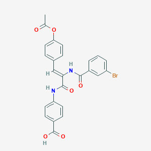 molecular formula C25H19BrN2O6 B458607 4-({3-[4-(Acetyloxy)phenyl]-2-[(3-bromobenzoyl)amino]acryloyl}amino)benzoic acid 