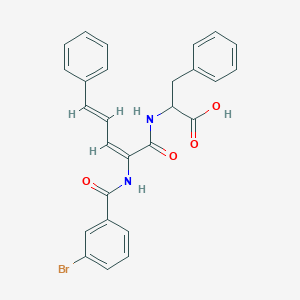 molecular formula C27H23BrN2O4 B458609 N-{2-[(3-bromobenzoyl)amino]-5-phenyl-2,4-pentadienoyl}phenylalanine 