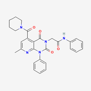 2-[7-METHYL-2,4-DIOXO-1-PHENYL-5-(PIPERIDINE-1-CARBONYL)-1H,2H,3H,4H-PYRIDO[2,3-D]PYRIMIDIN-3-YL]-N-PHENYLACETAMIDE