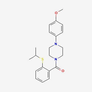 molecular formula C21H26N2O2S B4586107 1-[2-(isopropylthio)benzoyl]-4-(4-methoxyphenyl)piperazine 