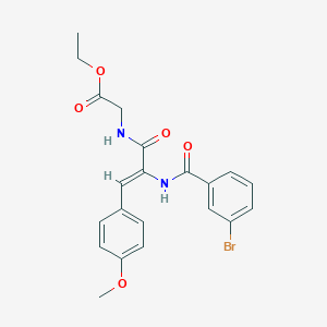 molecular formula C21H21BrN2O5 B458611 Ethyl {[2-[(3-bromobenzoyl)amino]-3-(4-methoxyphenyl)acryloyl]amino}acetate 