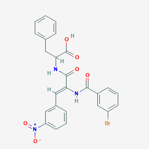 molecular formula C25H20BrN3O6 B458612 N-(2-[(3-bromobenzoyl)amino]-3-{3-nitrophenyl}acryloyl)phenylalanine 