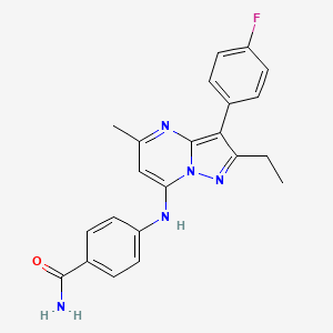 4-{[2-ethyl-3-(4-fluorophenyl)-5-methylpyrazolo[1,5-a]pyrimidin-7-yl]amino}benzamide