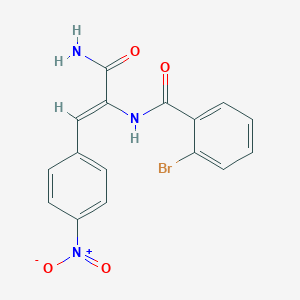 molecular formula C16H12BrN3O4 B458613 N-(1-(aminocarbonyl)-2-{4-nitrophenyl}vinyl)-2-bromobenzamide 