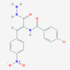 molecular formula C16H13BrN4O4 B458614 4-bromo-N-(1-(hydrazinocarbonyl)-2-{4-nitrophenyl}vinyl)benzamide 