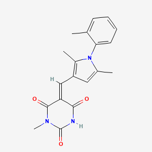 molecular formula C19H19N3O3 B4586147 5-{[2,5-dimethyl-1-(2-methylphenyl)-1H-pyrrol-3-yl]methylene}-1-methyl-2,4,6(1H,3H,5H)-pyrimidinetrione 