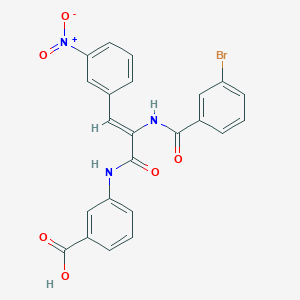 molecular formula C23H16BrN3O6 B458615 3-[(2-[(3-Bromobenzoyl)amino]-3-{3-nitrophenyl}acryloyl)amino]benzoic acid 