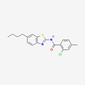 N-(6-butyl-1,3-benzothiazol-2-yl)-2-chloro-4-methylbenzamide