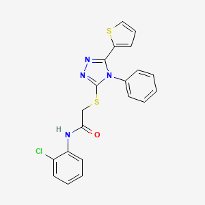 molecular formula C20H15ClN4OS2 B4586157 N-(2-chlorophenyl)-2-{[4-phenyl-5-(thiophen-2-yl)-4H-1,2,4-triazol-3-yl]sulfanyl}acetamide 