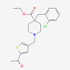 molecular formula C22H26ClNO3S B4586162 ethyl 1-[(5-acetyl-3-thienyl)methyl]-4-(2-chlorobenzyl)-4-piperidinecarboxylate 