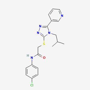 molecular formula C19H20ClN5OS B4586193 N-(4-chlorophenyl)-2-{[4-(2-methylpropyl)-5-(pyridin-3-yl)-4H-1,2,4-triazol-3-yl]sulfanyl}acetamide 