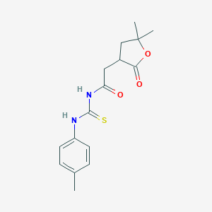 molecular formula C16H20N2O3S B458622 N-[(5,5-dimethyl-2-oxotetrahydro-3-furanyl)acetyl]-N'-(4-methylphenyl)thiourea 